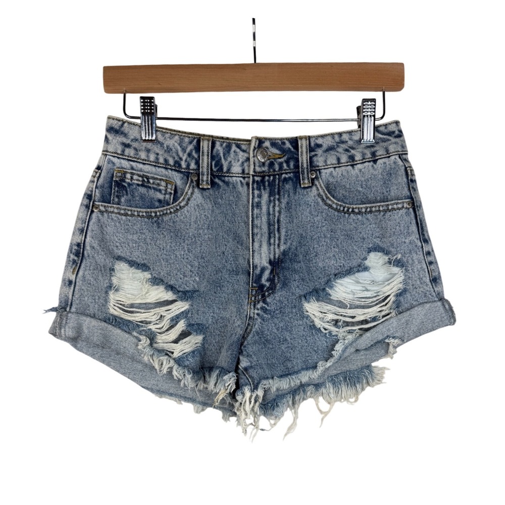 Forever 21 Distressed‎ Frayed Hem Shorts size 27 Blue
